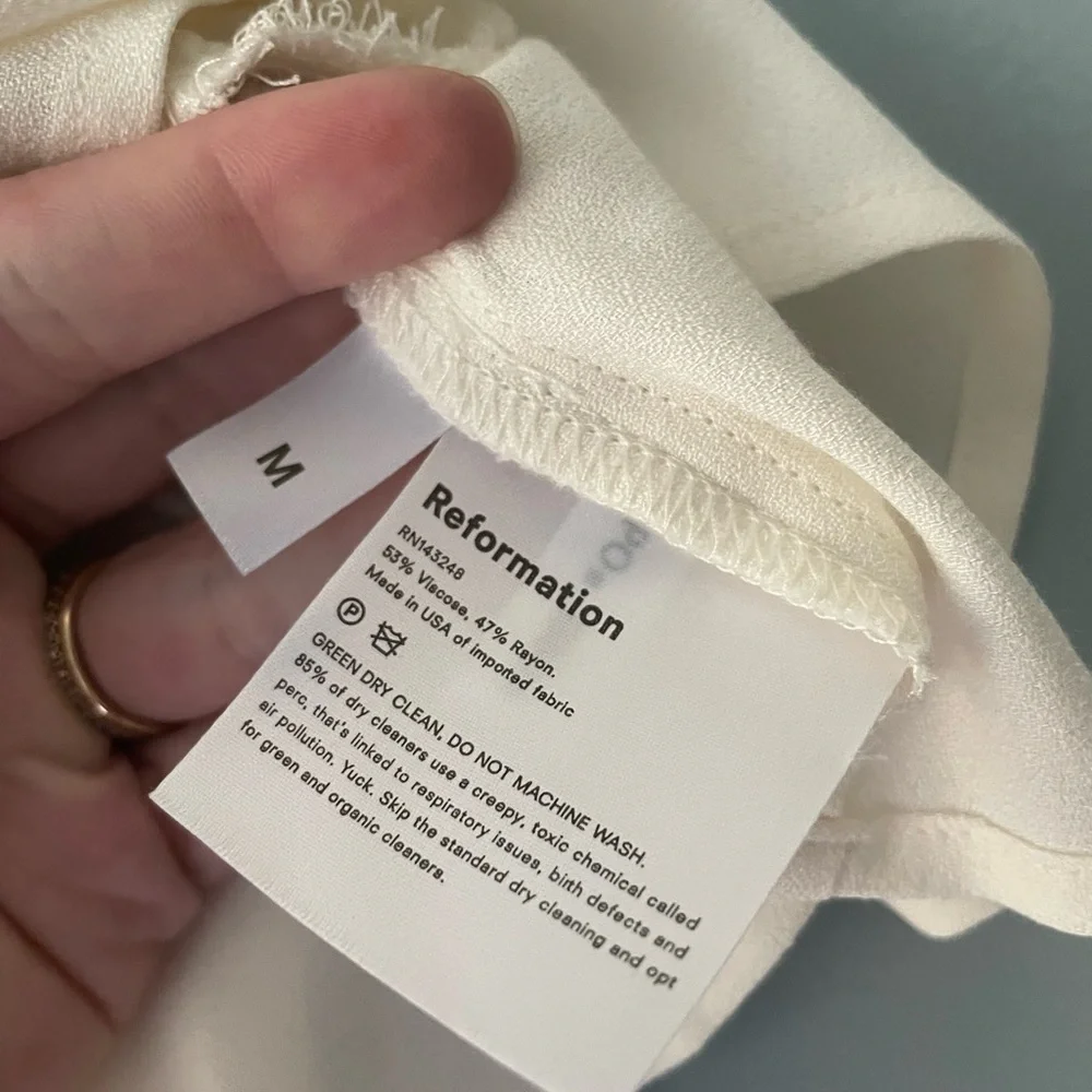 Reformation Plath Top in Ivory NWOT Medium